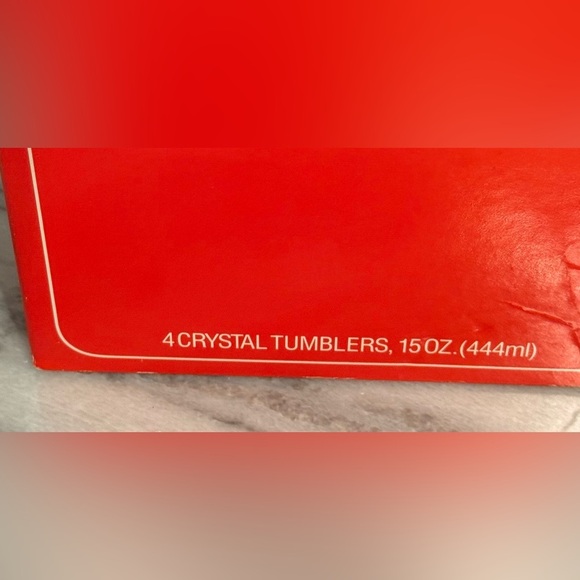 Vintage Libbey Crystal Santa Claus Holly Polka Dot Drinking Glasses Set 4 In Box - Picture 4 of 10